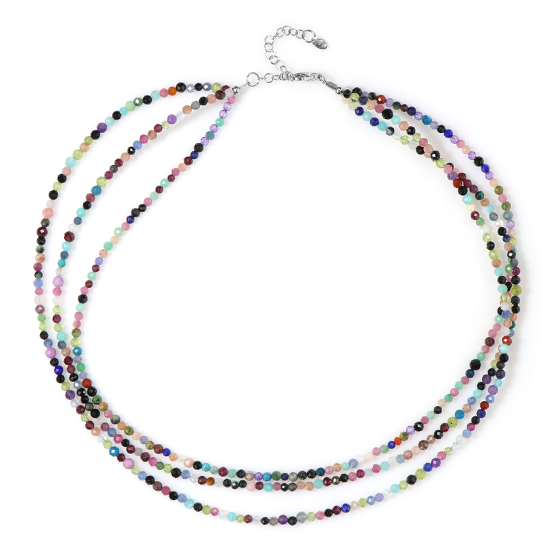 Edelstein-Silberhalskette