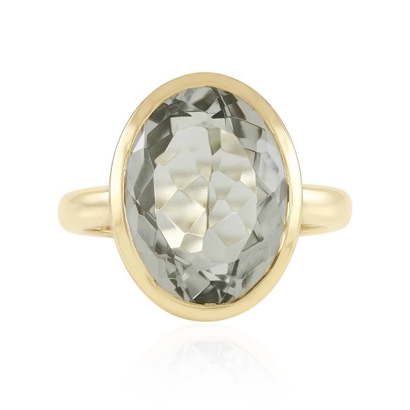 Grüner Amethyst-Silberring