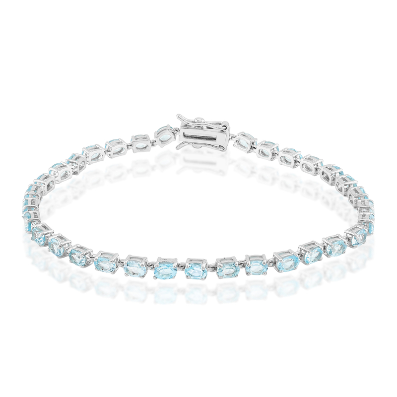 Himmelblauer Topas-Silberarmband