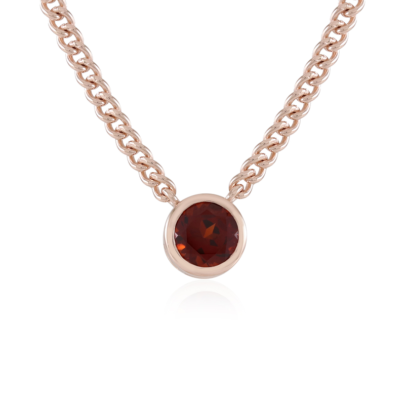 Indischer Granat-Silbercollier (Adela Silber)