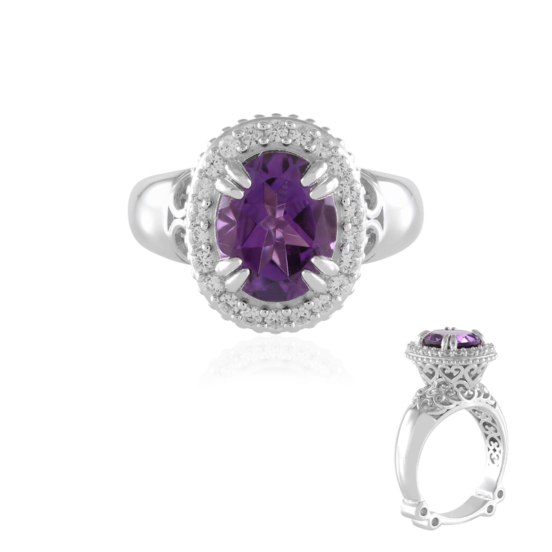 Zambia-ametist-silverring (Dallas Prince Designs) från Juwelo