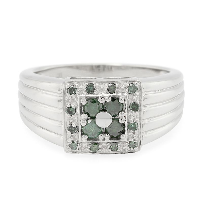 Fancy-Diamant-Silberring