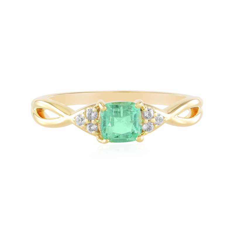 Russischer Smaragd-Silberring (Adela Silber)