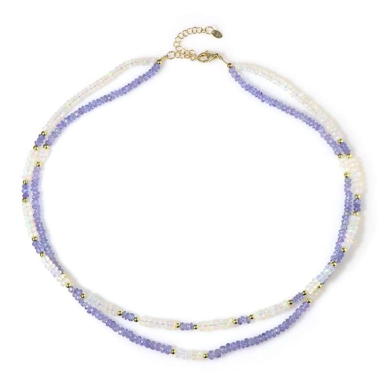 Edelstein-Silberhalskette (Riya)