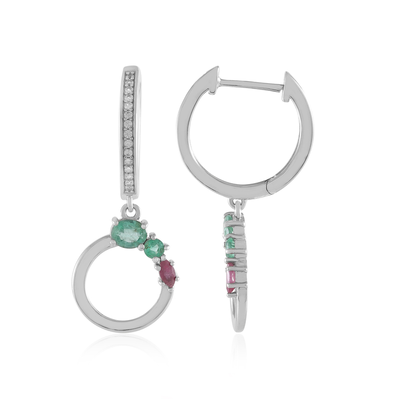 Edelstein-Silberohrringe