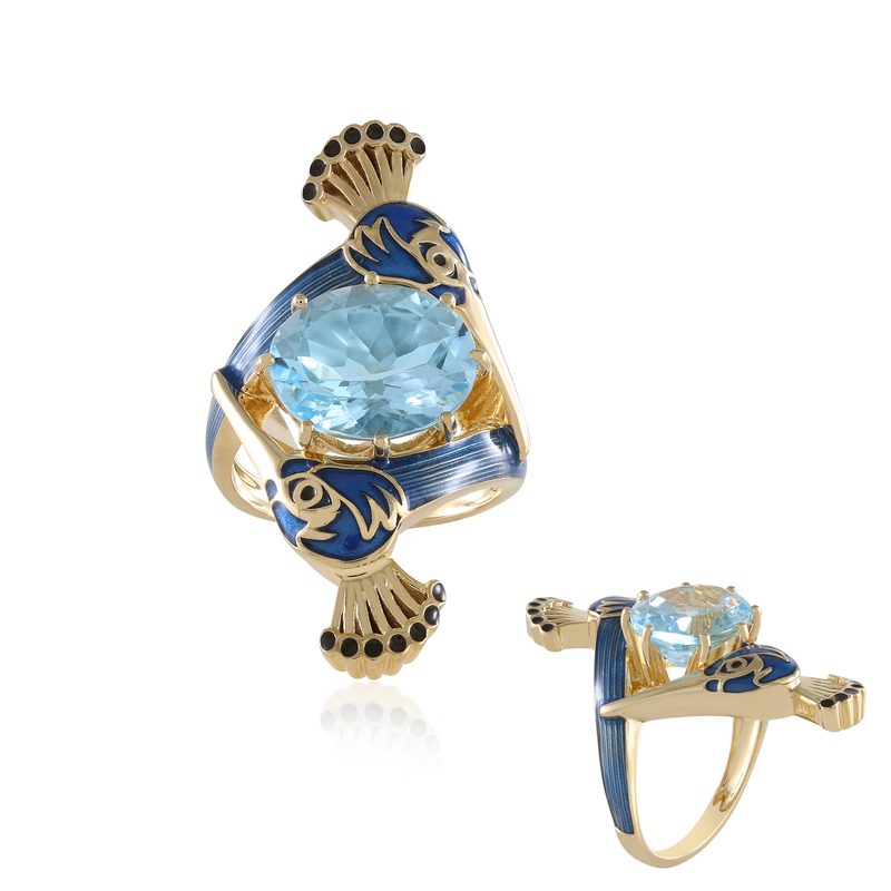 Himmelblauer Topas-Silberring (Adela Silber)