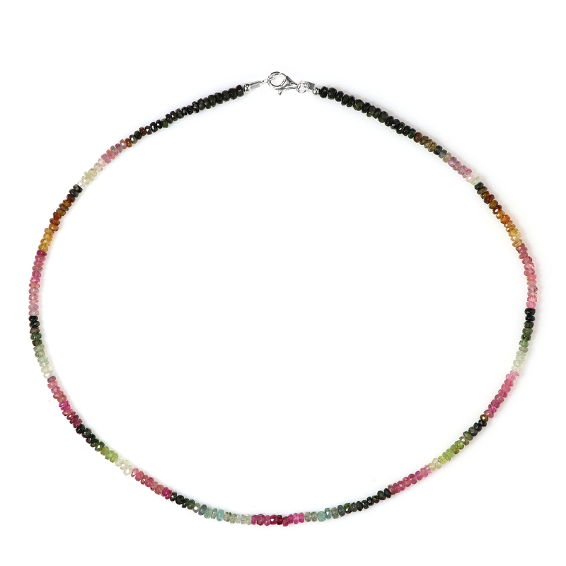 Turmalin-Silberhalskette