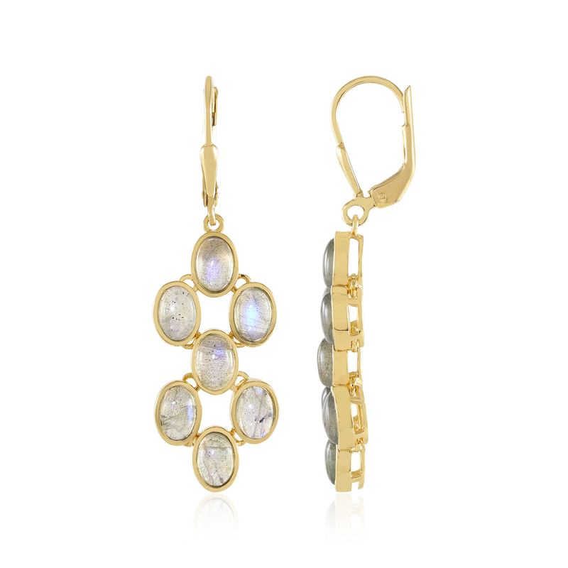 Blauer Maniry-Labradorit-Silberohrringe (KM by Juwelo)