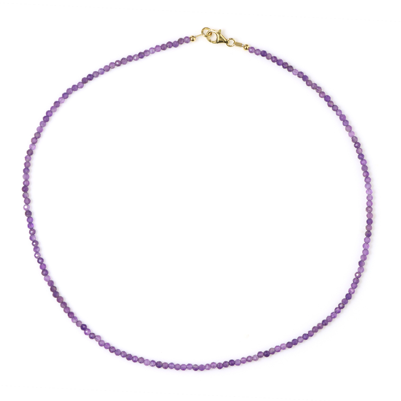 Sambia-Amethyst-Silberhalskette