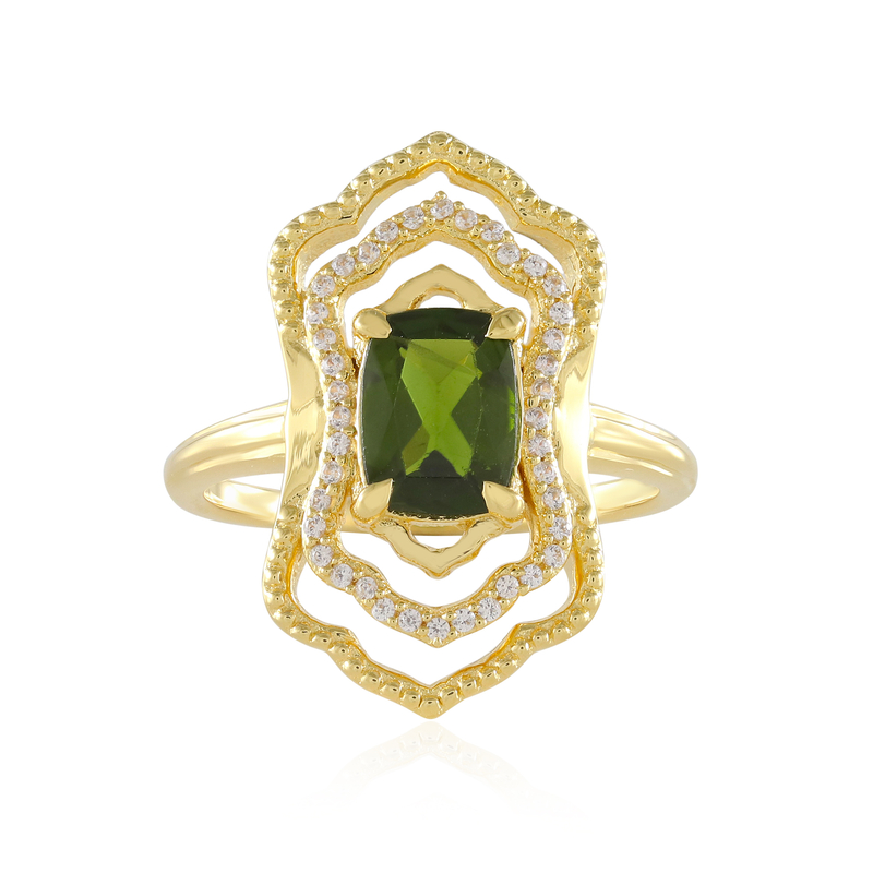 Russischer Diopsid-Silberring