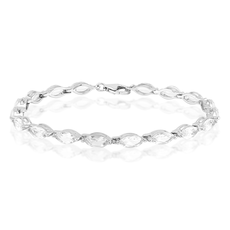 Weißer Topas-Silberarmband