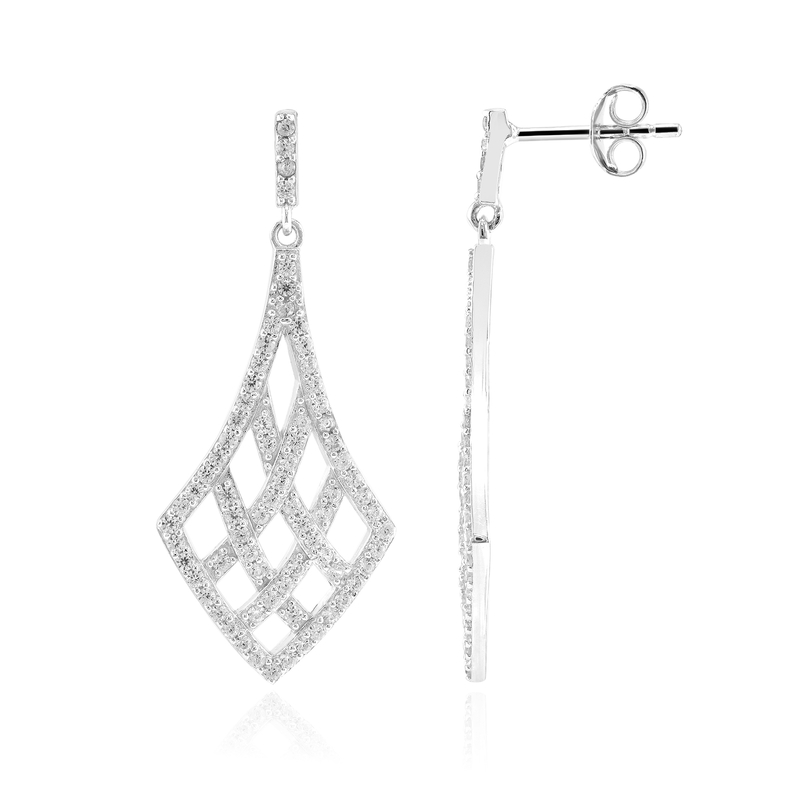 Zirkon-Silberohrringe Zirkon-Silberohrringe