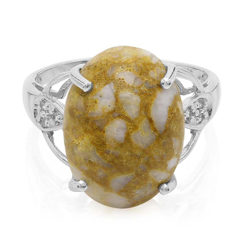 Dinosaurier-Quarz-Silberring