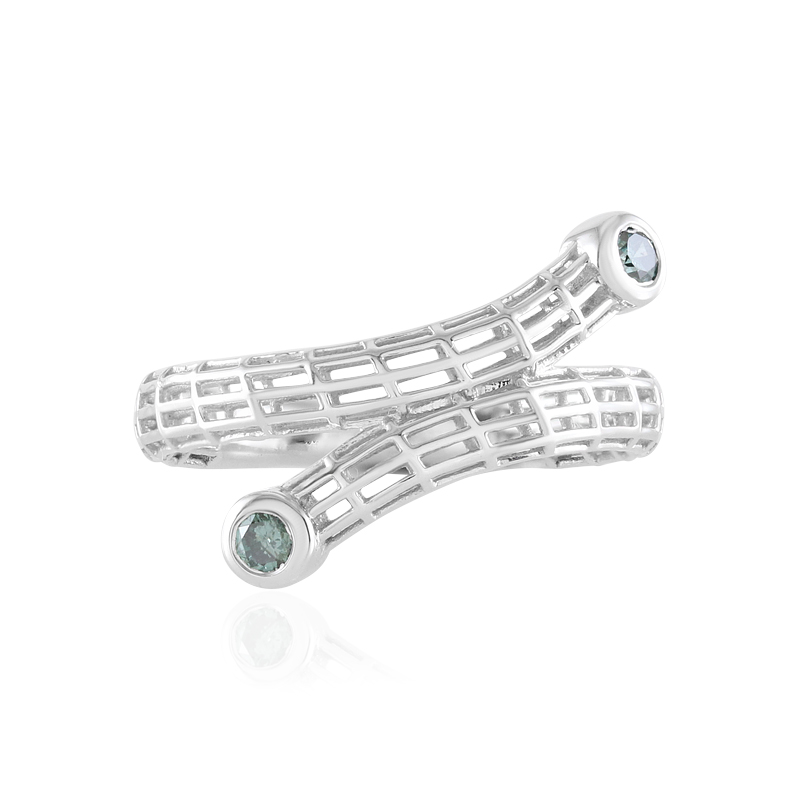 Blauer I2 Brillant-Goldring (Ornaments by de Melo)