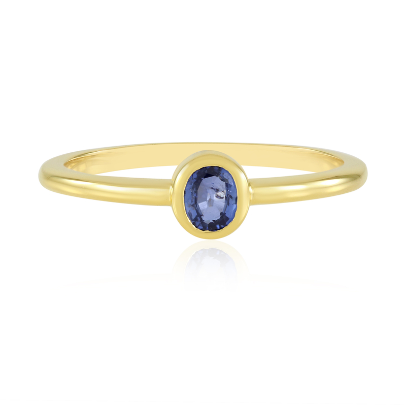 Blauer Ceylon-Saphir-Silberring