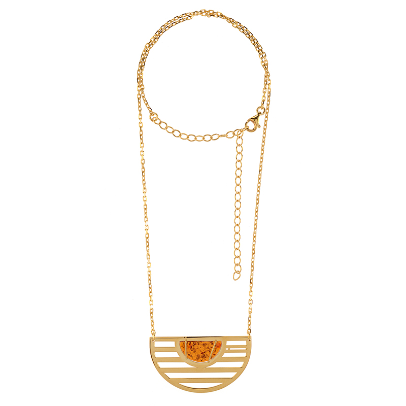 Baltischer Cognac-Bernstein-Silbercollier (dagen) Baltischer Cognac-Bernstein-Silbercollier (dagen)