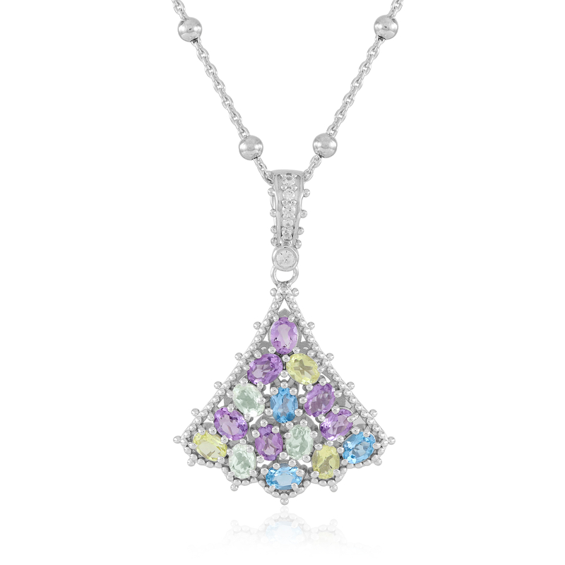 Edelstein-Silberhalskette (Dallas Prince Designs)