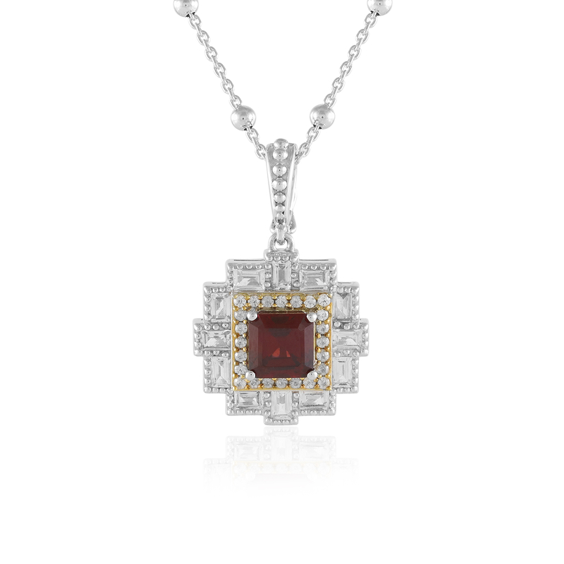 Indischer Granat-Silberhalskette (Dallas Prince Designs)