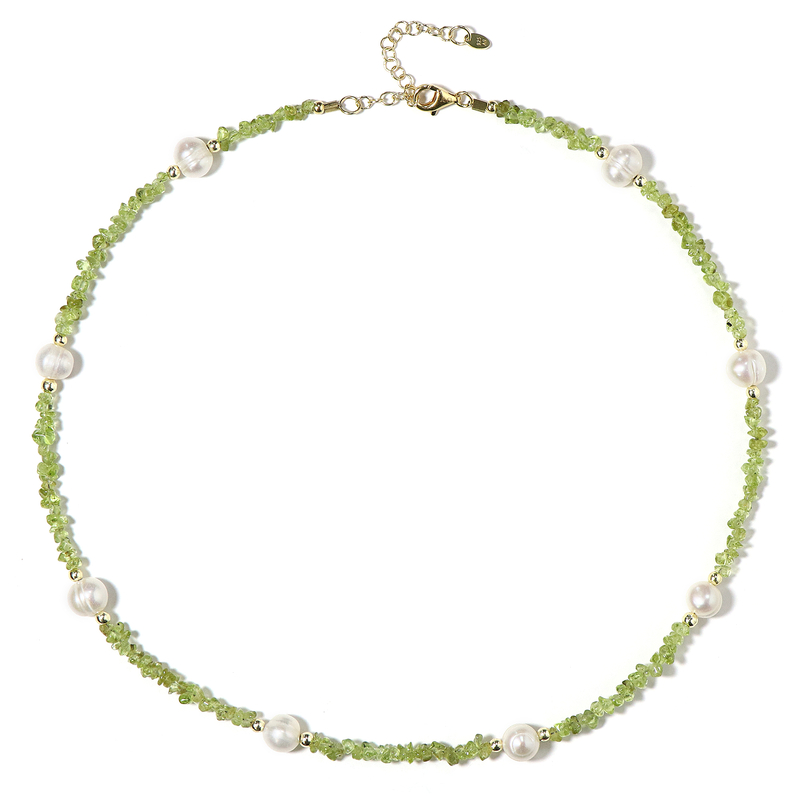 Peridot-Silberhalskette (Riya)