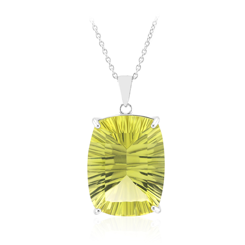 Limonen-Citrin-Silberhalskette