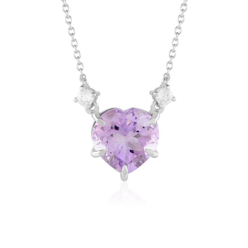 Lavendel-Amethyst-Silbercollier