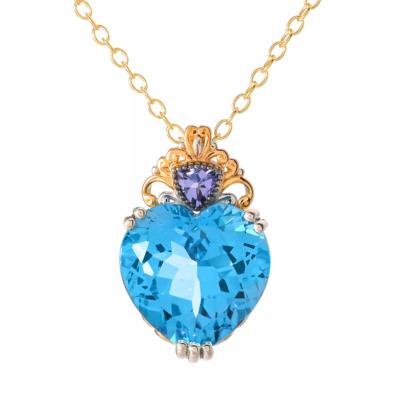 Schweizblauer Topas-Silberhalskette (Gems en Vogue)