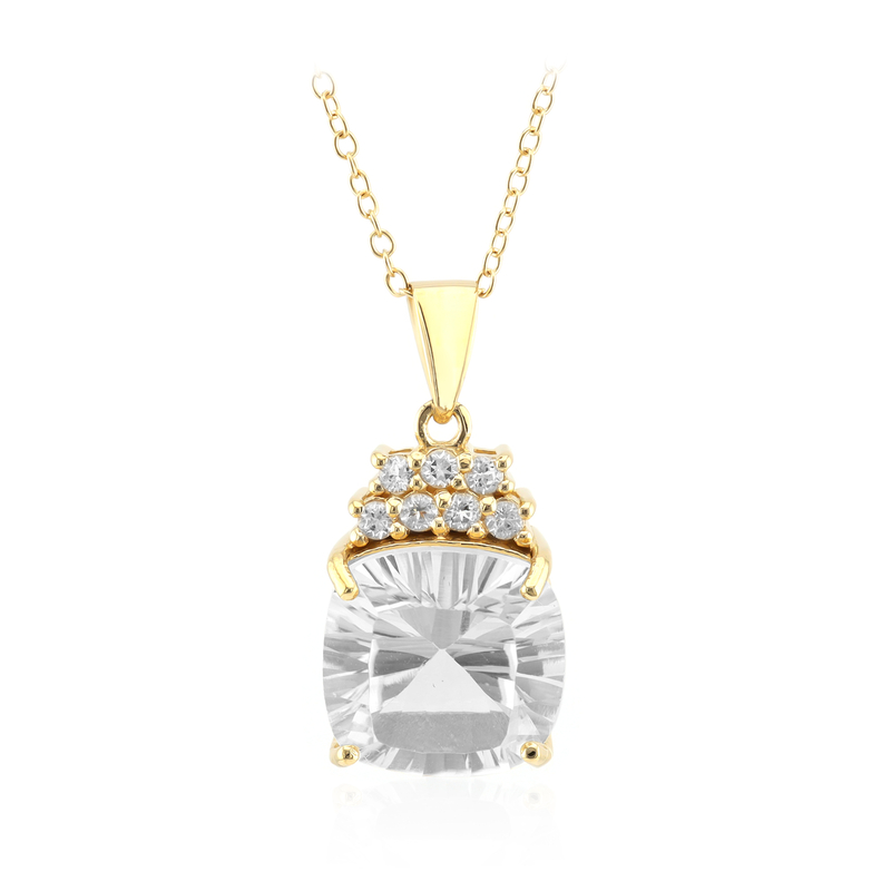 Weißer Topas-Silberhalskette Weißer Topas-Silberhalskette