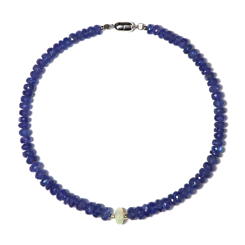 Tansanit-Silberhalskette