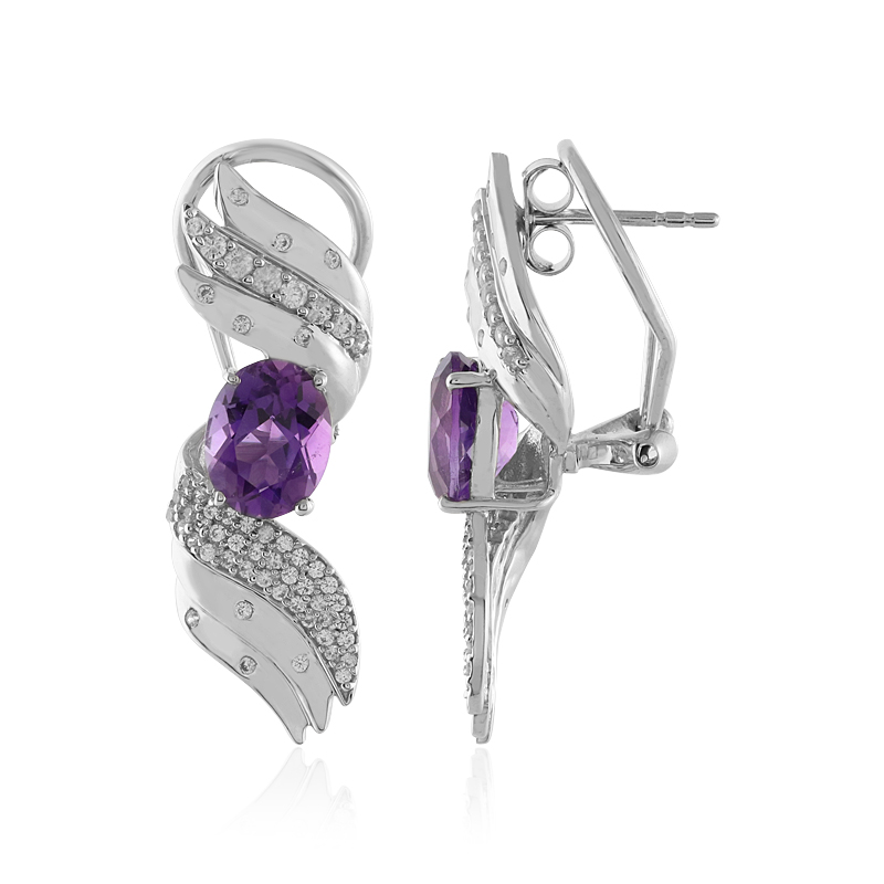 Sibirischer Amethyst-Silberohrringe (de Melo)