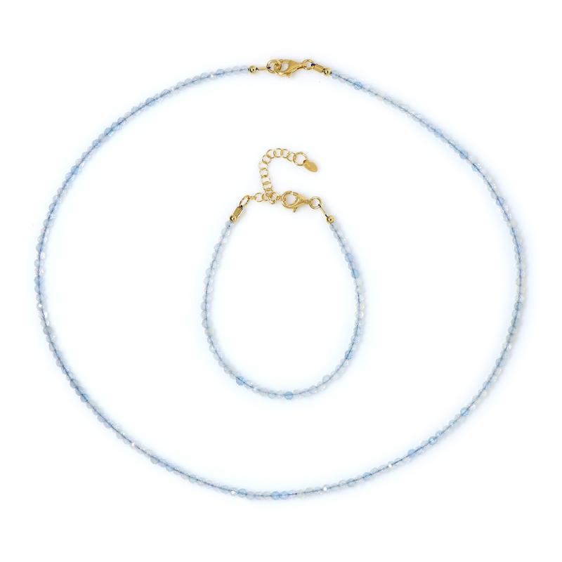 Brasilianischer Aquamarin-Silberset
