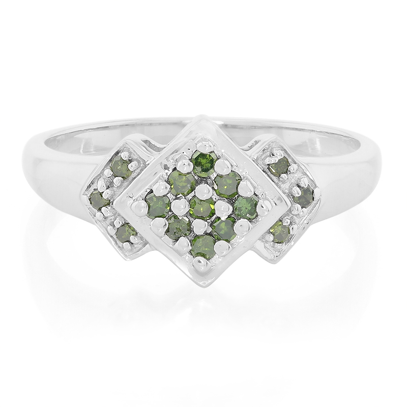 Fancy-Diamant-Silberring