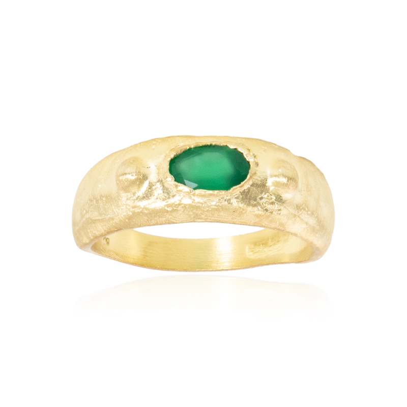 Grüner Onyx-Silberring