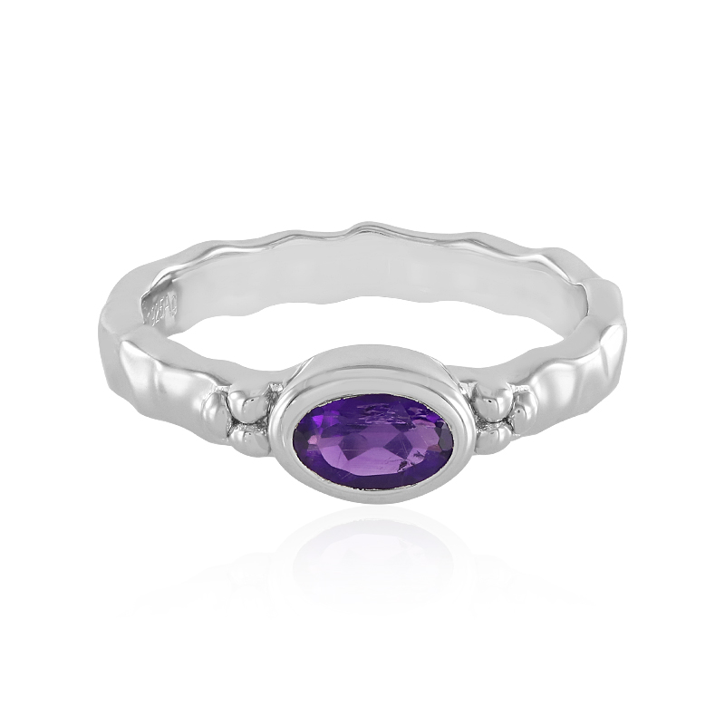 Sambia-Amethyst-Silberring Sambia-Amethyst-Silberring