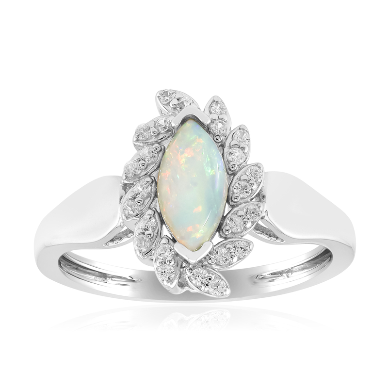 Australischer Opal-Silberring