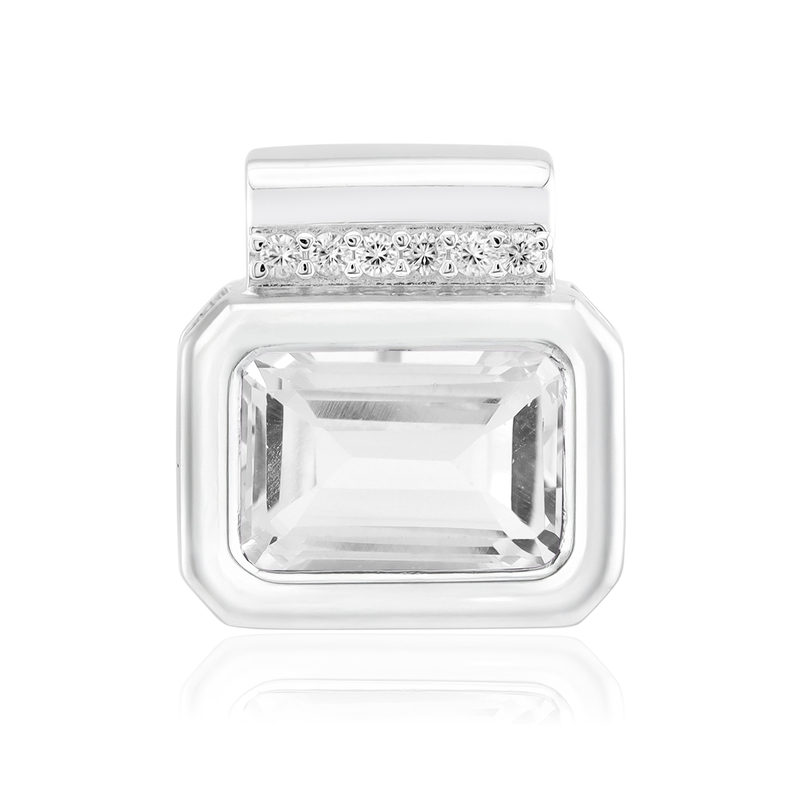 Weißer Topas-Silberanhänger (MONOSONO COLLECTION)