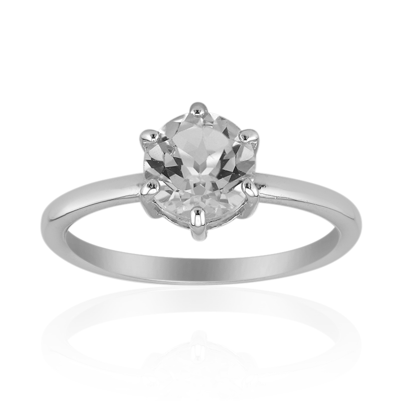 Weißer Topas-Silberring Weißer Topas-Silberring