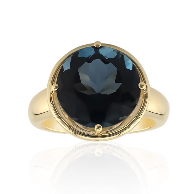 Londonblauer Topas-Goldring