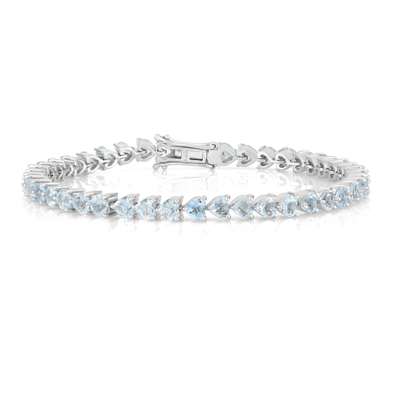 Brasilianischer Aquamarin-Silberarmband