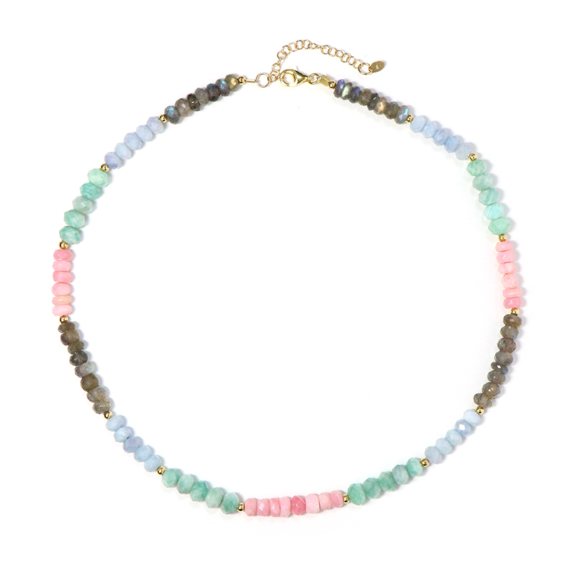 Edelstein-Silberhalskette Edelstein-Silberhalskette