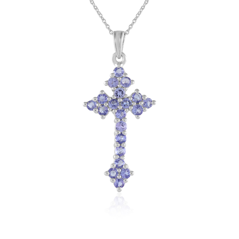 Tansanit-Silberhalskette