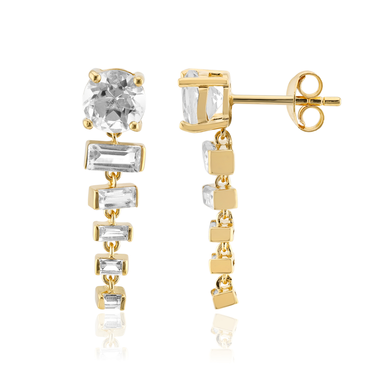 Weißer Topas-Silberohrringe Weißer Topas-Silberohrringe