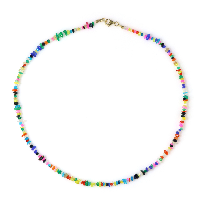 Äthiopischer Opal-Silberhalskette