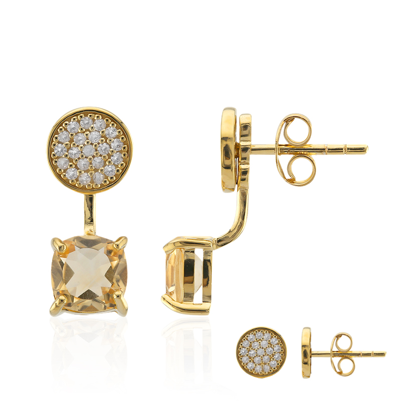 Citrin-Silberohrringe