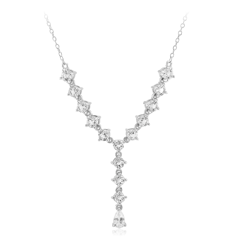 Weißer Topas-Silbercollier
