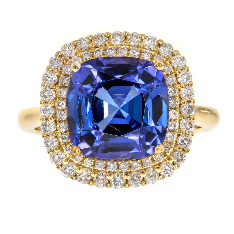 AAA-Tansanit-Goldring (CIRARI) AAA-Tansanit-Goldring (CIRARI)