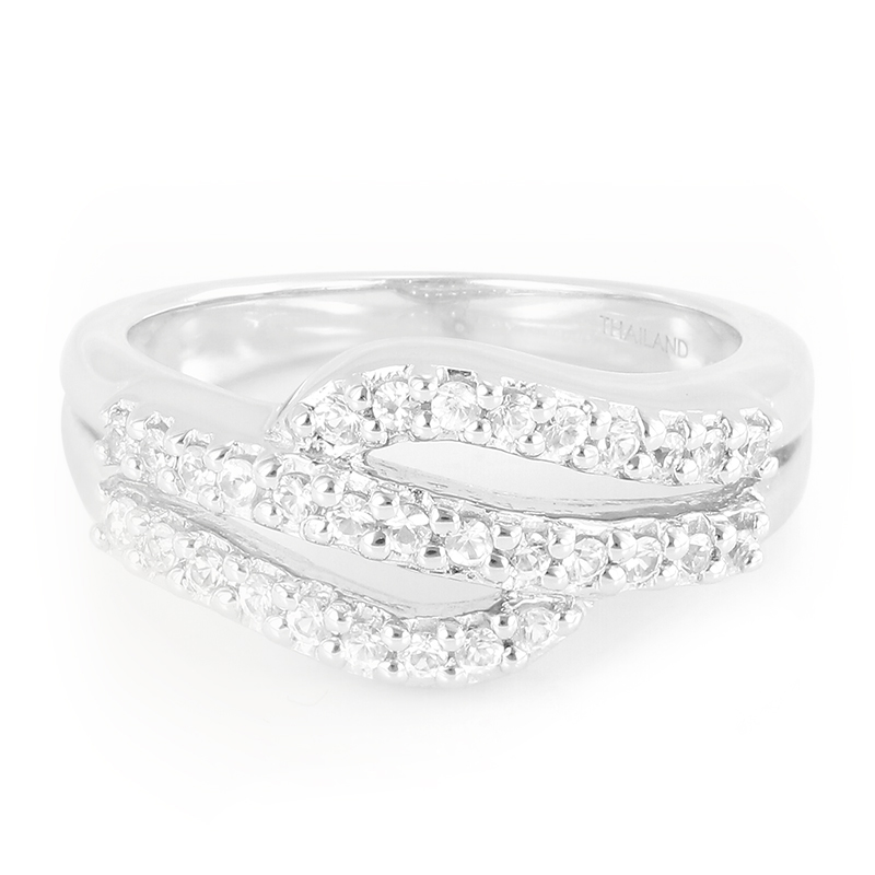 Weißer Saphir-Silberring Weißer Saphir-Silberring