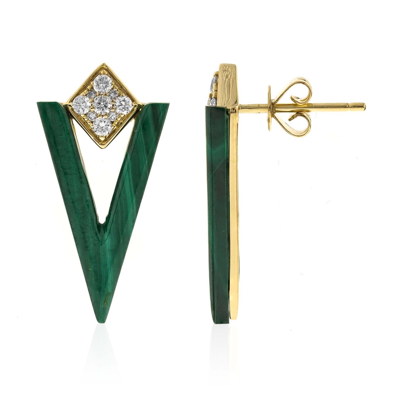 Malachit-Goldohrringe (CIRARI) Malachit-Goldohrringe (CIRARI)