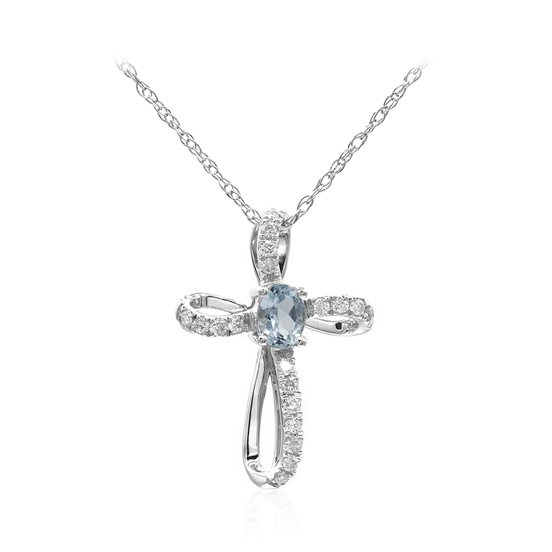 Brasilianischer Aquamarin-Goldhalskette Brasilianischer Aquamarin-Goldhalskette