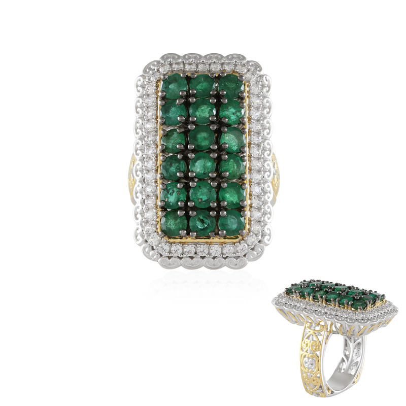 Sambia-Smaragd-Silberring (Gems en Vogue)