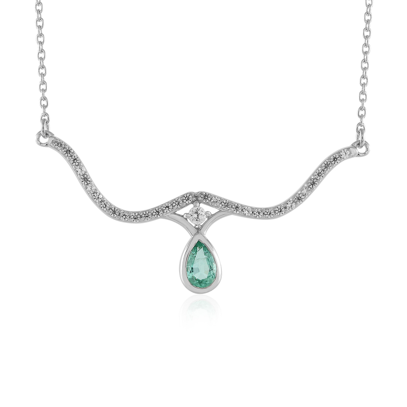 Kolumbianischer Smaragd-Silbercollier